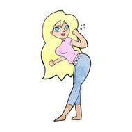 cartoon woman raising fist N12