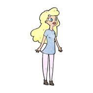 cartoon pretty girl N132