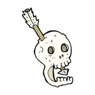 funny cartoon skull and arrow N13