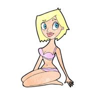 cartoon pretty woman in underwear N7