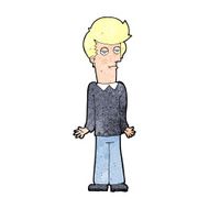 cartoon bored man shrugging shoulders N13