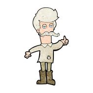 cartoon old man in poor clothes N11