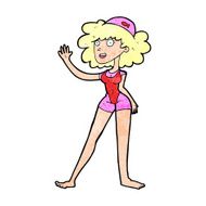 cartoon swimmer woman N12
