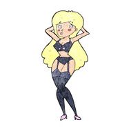 cartoon woman in lingerie N59