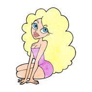 cartoon pretty woman N353
