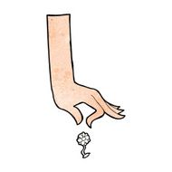 cartoon hand picking flower N13