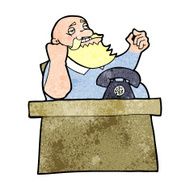 cartoon arrogant boss man N12
