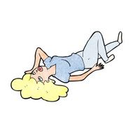 cartoon woman lying on floor N23