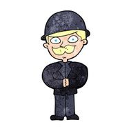 cartoon man in bowler hat N13