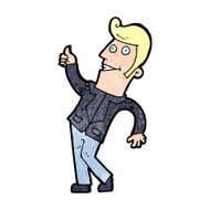 cartoon man giving thumbs up sign N30