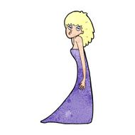 cartoon woman pulling photo face N13