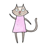 cute cartoon cat waving N4