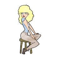 cartoon woman striking pose N13