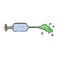 cartoon squirting medical needle N11