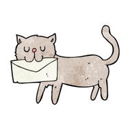 cartoon cat carrying letter N13