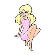 cartoon attractive woman posing N12
