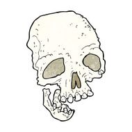 cartoon ancient spooky skull N9