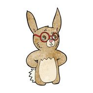 cartoon rabbit wearing spectacles N13