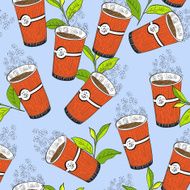 Coffee or tea seamless background pattern N2