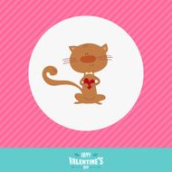 Vector vintage love card with cute animal