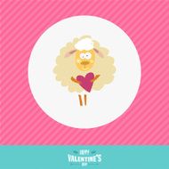 Vector vintage love card with cute animal N2