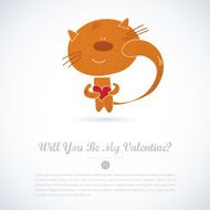 Vector vintage love card with cute animal N6