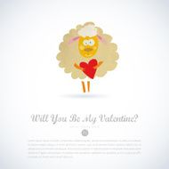 Vector vintage love card with cute animal N7