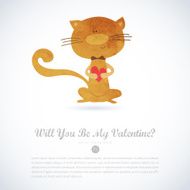 Vector vintage love card with cute animal N8