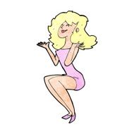 cartoon attractive woman sitting N13
