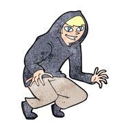 cartoon mischievous boy in hooded top N13