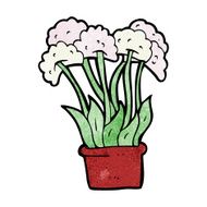cartoon flowers in pot N26