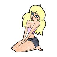 cartoon woman in skimpy clothing N13