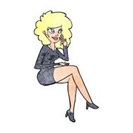 cartoon office woman sitting N12