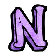 Cartoon Letter N N23