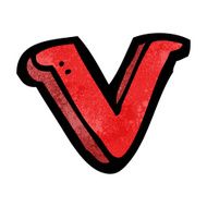 Cartoon Letter V N24