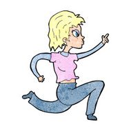 cartoon woman running and pointing N13