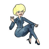 cartoon businesswoman sitting N13