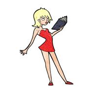 cartoon woman reading book N13