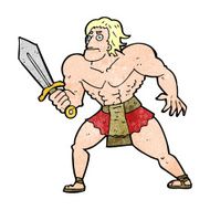 cartoon fantasy hero man N12