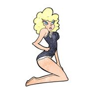cartoon pin-up woman N13