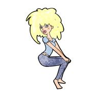 cartoon woman with big hair N13