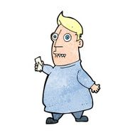 cartoon nervous man with tickets N13