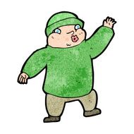 cartoon man in hat waving N12