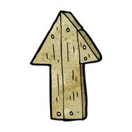 cartoon wooden direction arrow N17