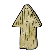 cartoon wooden direction arrow N18