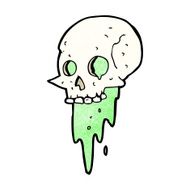 gross halloween skull cartoon N17