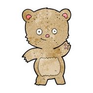 cartoon waving teddy bear N47