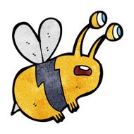 cartoon frightened bee N13