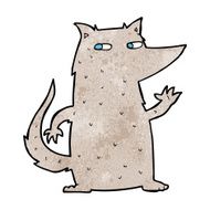 cartoon wolf waving N9
