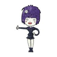 cartoon vampire girl giving thumbs up sign N25